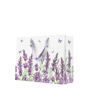 Torba prezentowa pozioma - LAVENDER BUTTERFLY 33,5x13x26,5 cm