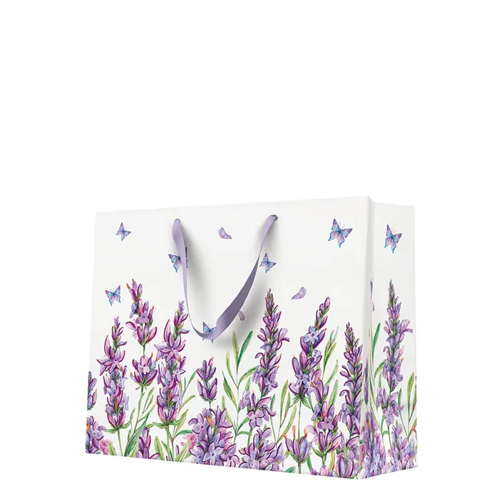 Główne zdjęcie produktu Dárková taška horizontal - LAVENDER BUTTERFLY 33,5x13x26,5 cm