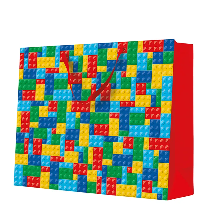 Główne zdjęcie produktu Dárková taška maxi velká - COLORFUL BRICKS 54x16x44 cm