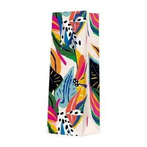 Torba prezentowa na butelkę - Colorful Exotic 12x37x10 cm
