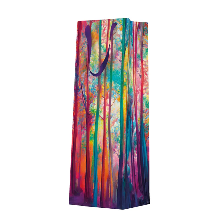 Główne zdjęcie produktu Dárková taška na láhev - Colorful Magic Forest 12x10x37 cm