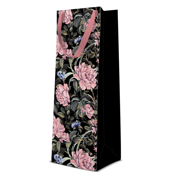 Główne zdjęcie produktu Dárková taška na láhev - Flowers Mystery 12x10x37 cm