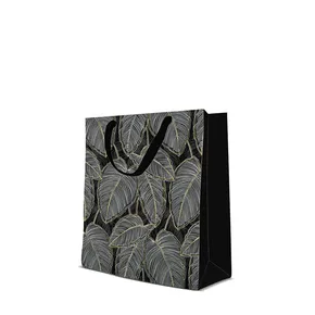 Torba prezentowa premium średnia - Jungle Leaves 20x10x25 cm