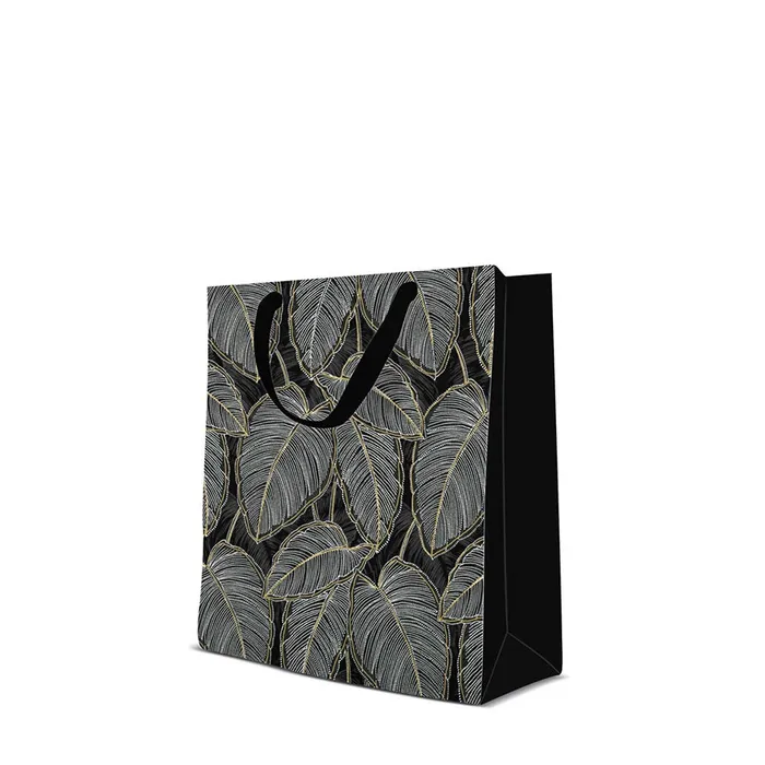 Główne zdjęcie produktu Dárková taška premium střední - Jungle Leaves 20x10x25 cm