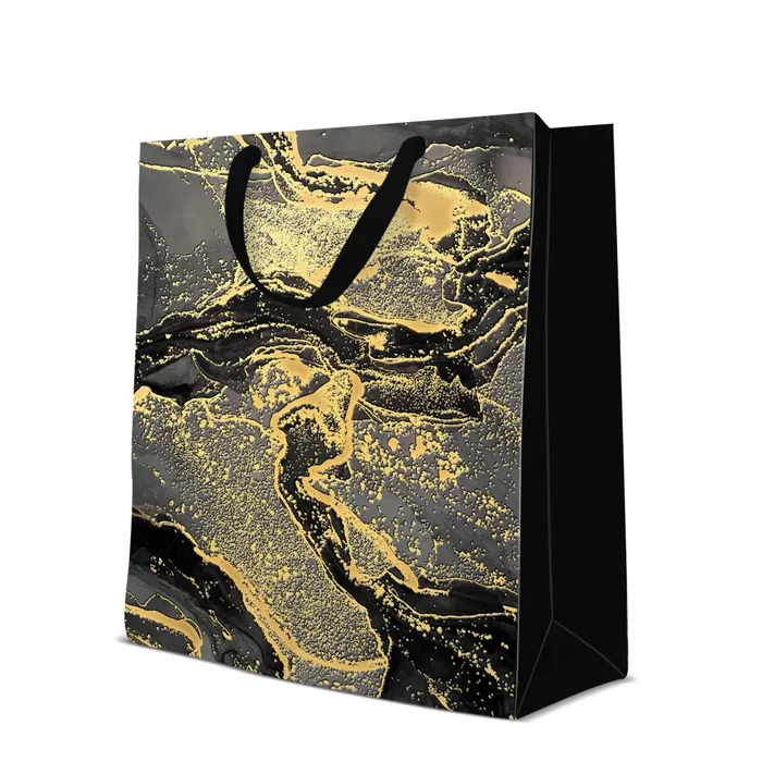 Główne zdjęcie produktu Dárková taška premium velká - Marble 26,5x13x33,5 cm