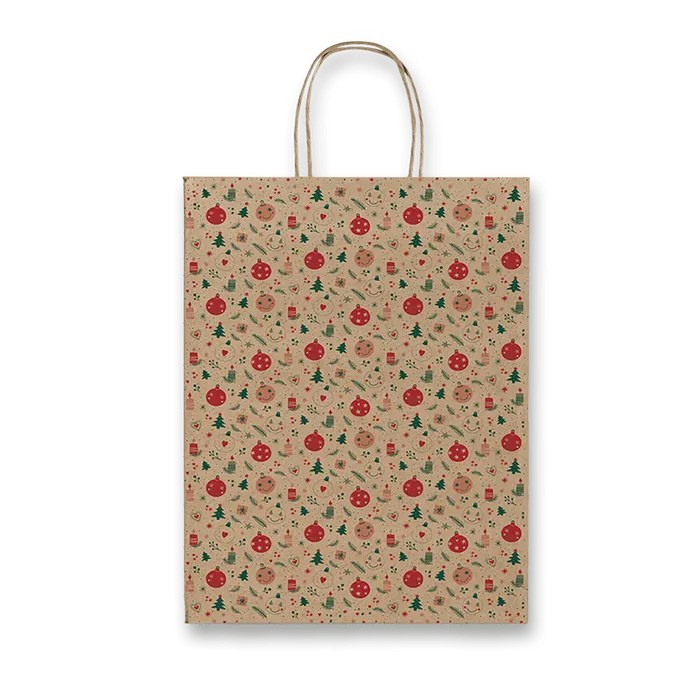 Główne zdjęcie produktu Dárková taška Sadoch Kraft Christmas - 160 x 80 x 210 mm