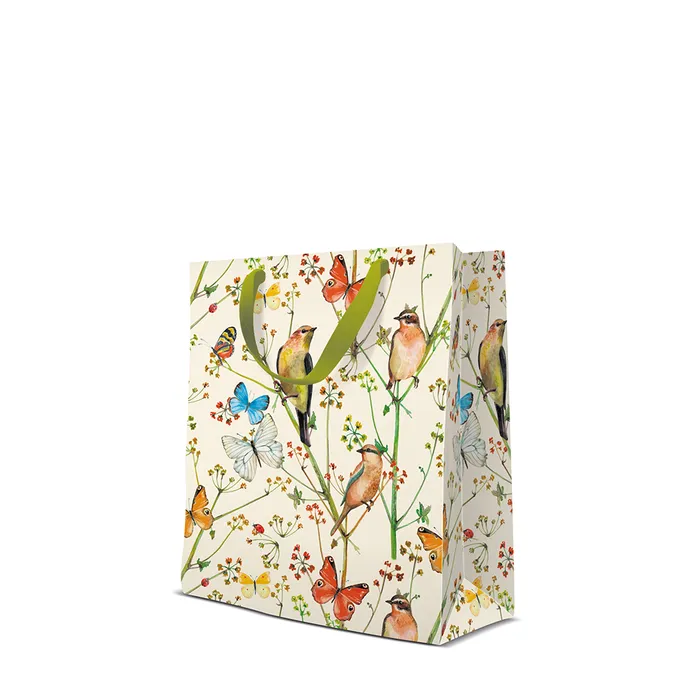 Główne zdjęcie produktu Dárková taška středně velká - Birds and Butterflies 20x10x25 cm