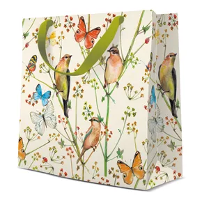 Torba prezentowa średnia - Birds and Butterflies 17x6x17 cm