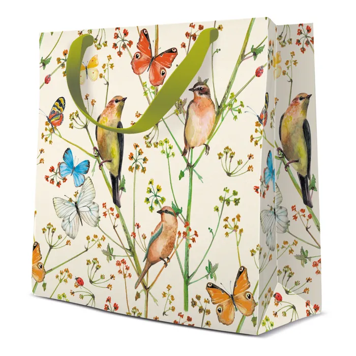 Główne zdjęcie produktu Dárková taška střední - Birds and Butterflies 17x6x17 cm
