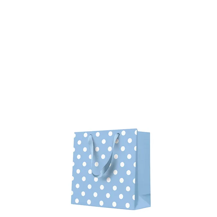 Główne zdjęcie produktu Dárková taška střední - Dotsy Check blue 17x6x17 cm