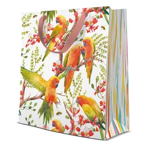 Torba prezentowa średnia - Exotic Birds 20x10x25 cm