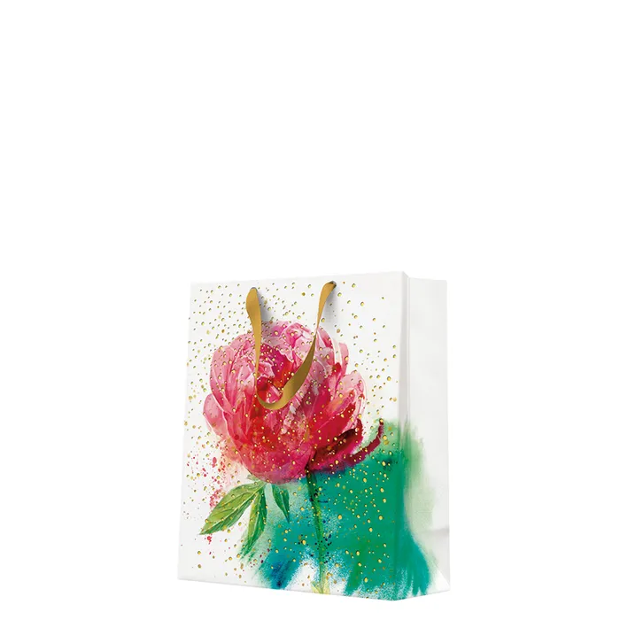 Główne zdjęcie produktu Dárková taška střední - PEONY WATERCOLOR 20x10x25 cm