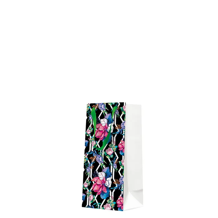 Główne zdjęcie produktu Dárková taška úzká - Floral Botanical Pattern 10x7x22 cm