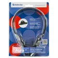 Defender Aura 101, słuchawki, regulacja głośności, czarna, otwarta, 3.5 mm jack