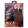 Defender Mysz Alfa GM-703L, 3200DPI, optyczna, 6kl., przewodowa USB, czarna, do gry, podświetlona