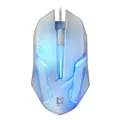 Defender Mysz Cyber MB-560L, 1200DPI, optyczna, 3kl., przewodowa USB, biała, do gry, podświetlona