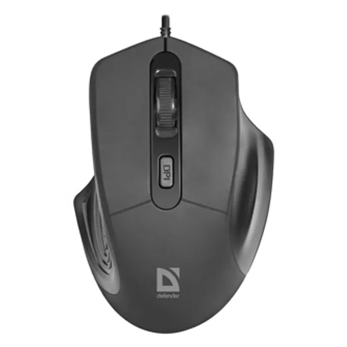 Główne zdjęcie produktu Defender Myš Datum MB-347, 1600DPI, optická, 4tl., 1 kolečko, drátová USB, černá, kancelá