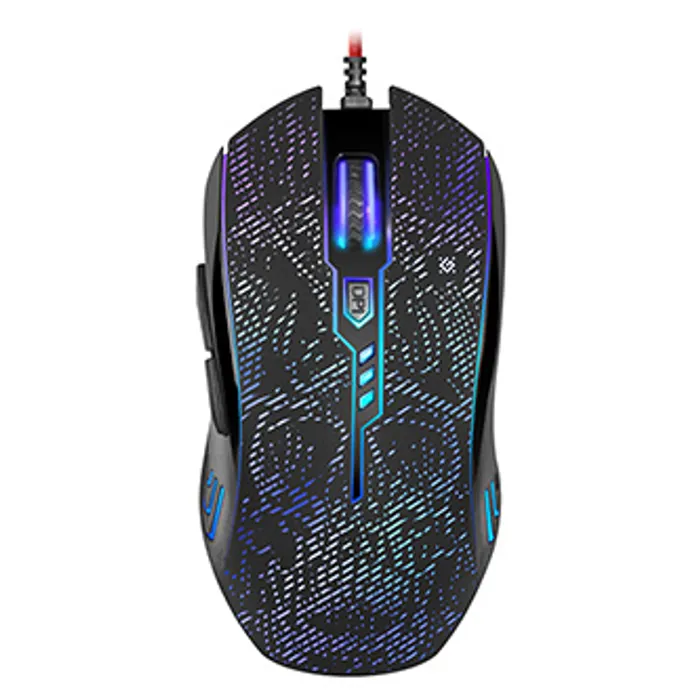 Główne zdjęcie produktu Defender Myš OverLord GM-890, 3200DPI, optická, 6tl., 1 kolečko, drátová USB, černá, hern