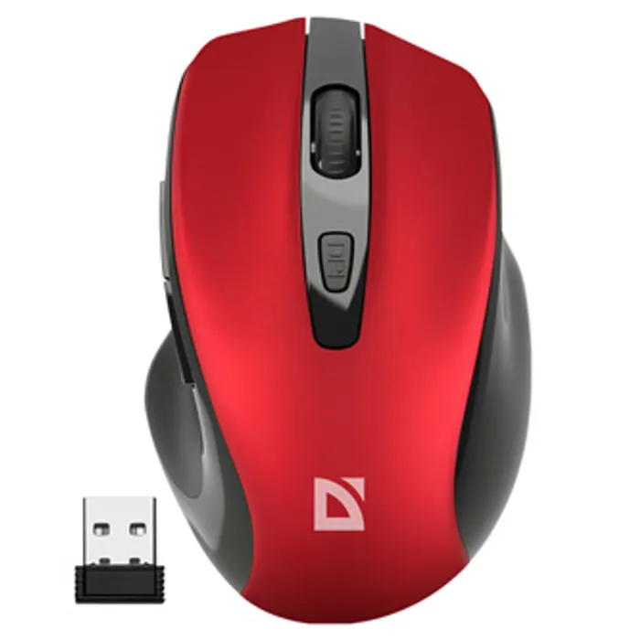 Główne zdjęcie produktu Defender Myš PRIME MB-053, 1600DPI, 2.4 [GHz], optická, 6tl., bezdrátová, červená, 1 ks A