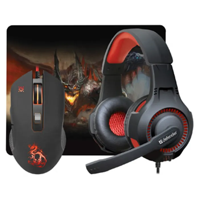 Główne zdjęcie produktu Defender Sada myši Devourer MHP-006, 3200DPI, optická, 6tl., 1 kolečko, drátová USB