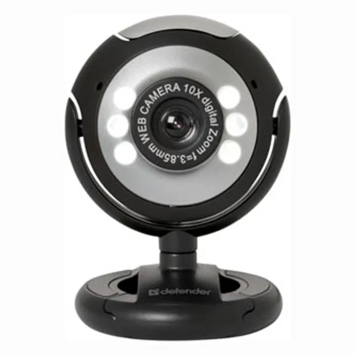 Główne zdjęcie produktu Defender Web kamera C-110, 0.3 Mpix, USB 2.0, černo-šedá, pro notebook/LCD