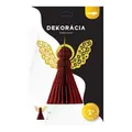 Następne zdjęcie produktu Dekoracja Anioł (2 szt.), papier + PET, wisząca, 10 cm, kolor bordowy/złoty