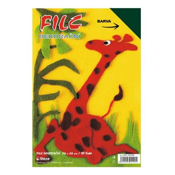 Główne zdjęcie produktu Dekorační filc (barevná plsť) 20x30cm - černý 10ks/bal