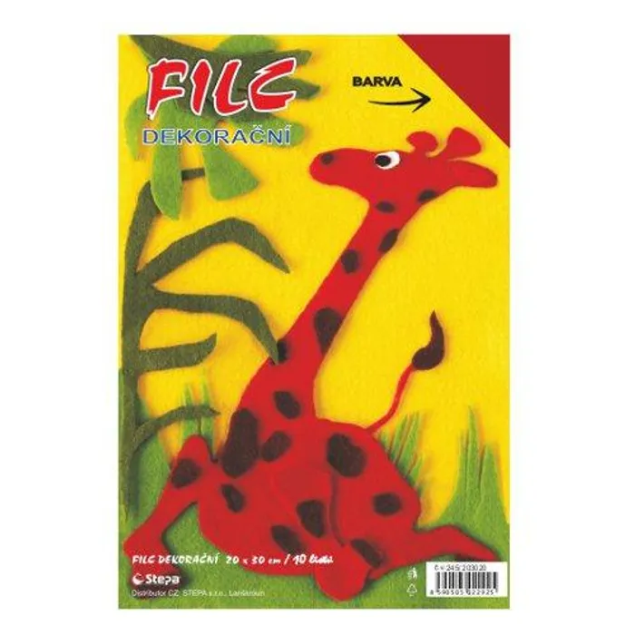 Główne zdjęcie produktu Dekorační filc (barevná plsť) 20x30cm - červený 10ks/bal