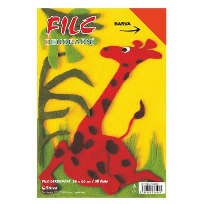 Główne zdjęcie produktu Dekorační filc (barevná plsť) 20x30cm - oranžový 10ks/bal