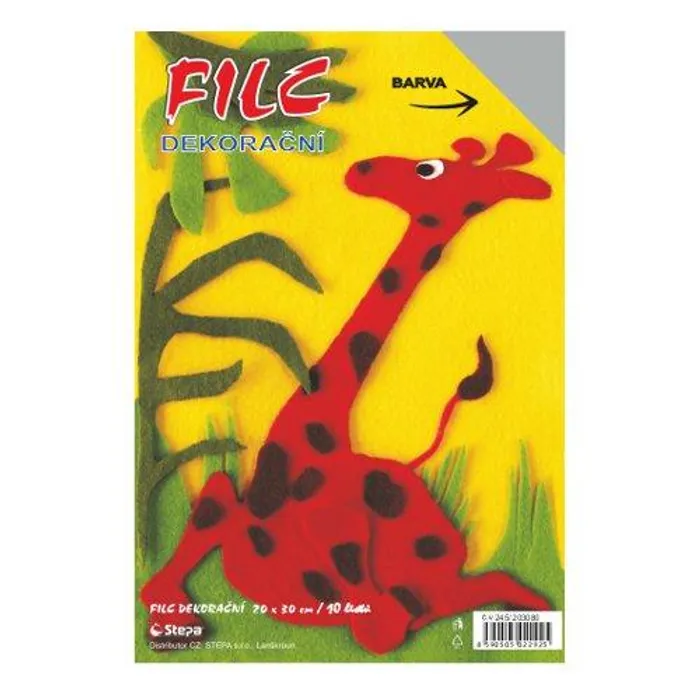 Główne zdjęcie produktu Dekorační filc (barevná plsť) 20x30cm - šedý 10ks/bal