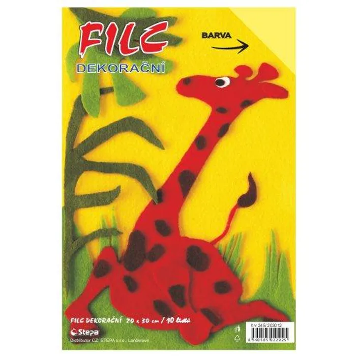 Główne zdjęcie produktu Dekorační filc (barevná plsť) 20x30cm - žlutý 10ks/bal