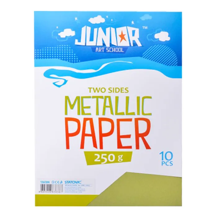 Główne zdjęcie produktu Dekorační papír A4 10 ks světle zelený metallic 250 g