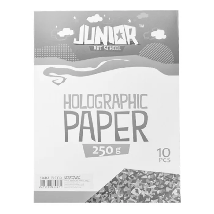 Główne zdjęcie produktu Dekorační papír A4 10 ks zelený holografický 250 g