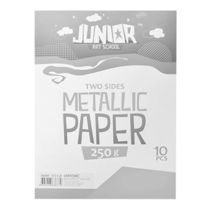 Główne zdjęcie produktu Dekorační papír A4 10 ks žlutý metallic 250 g