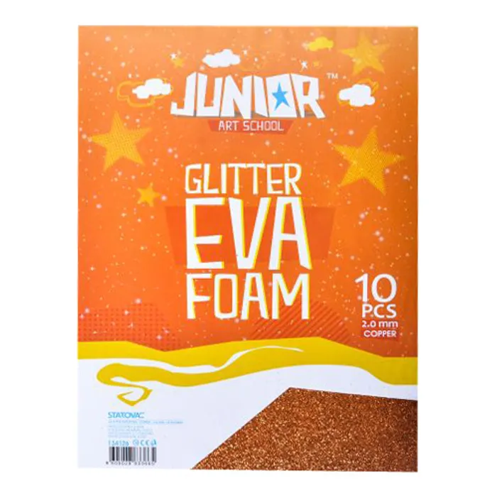 Główne zdjęcie produktu Dekorační pěna A4 EVA 10 ks oranžová tloušťka 2,0 mm glitter