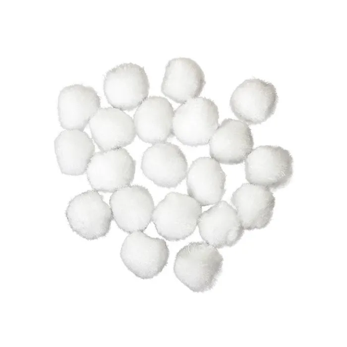 Główne zdjęcie produktu Dekorační pompony 2 cm bílé - sada 20 ks