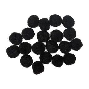 Dekoracyjne pompony 2 cm czarne - zestaw 20 szt.