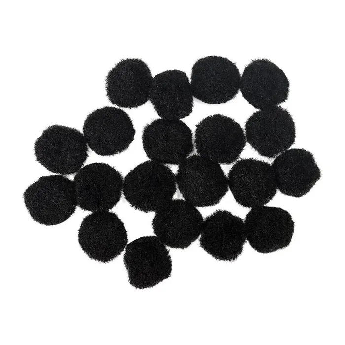 Główne zdjęcie produktu Dekorační pompony 2 cm černé - sada 20 ks