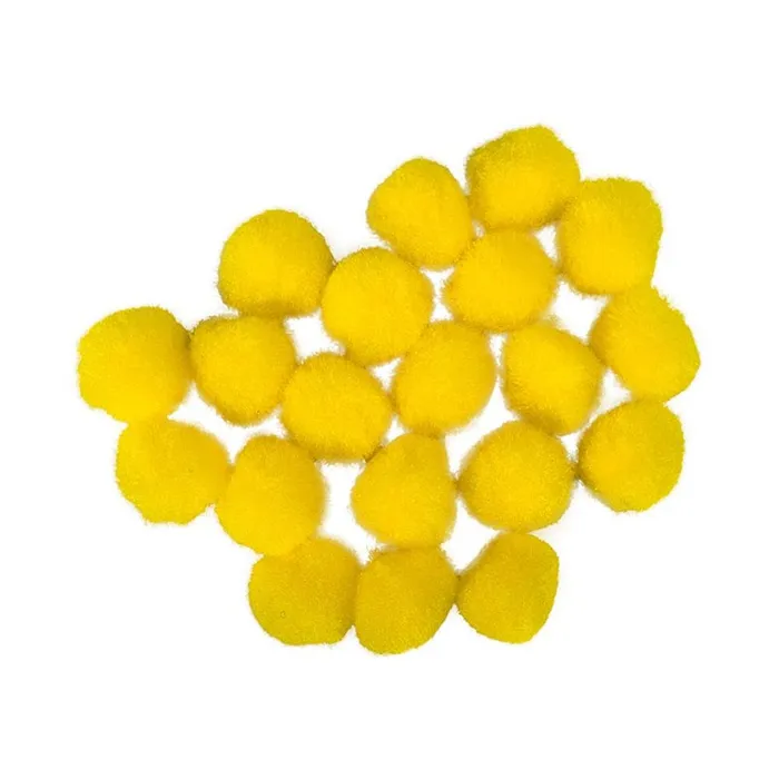 Główne zdjęcie produktu Dekorační pompony 2 cm žluté - sada 20 ks