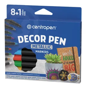 Marker dekoracyjny CENTROPEN 2737/9 DecorPen, 9 szt. Metaliczny