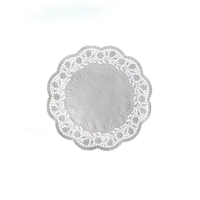 Serwetka dekoracyjna (PAP) okrągła biała średnica 16cm [100 szt]
