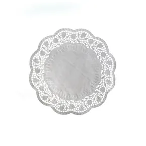 Serwetka dekoracyjna (PAP) okrągła biała średnica 22cm [100 szt]