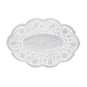 Serwetka dekoracyjna (PAP) owalna biała 22 x 15 cm [500 szt]