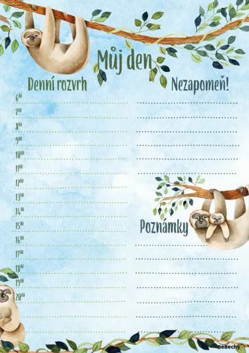 Główne zdjęcie produktu Denní plánovač A5 - Lenochod