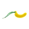 Zabawka dentystyczna bananowa z naturalnego kauczuku dla szczeniąt z chwostem materiałowym 12 cm HipHop