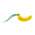 Zabawka dentystyczna bananowa z naturalnego kauczuku dla szczeniąt z chwostem materiałowym 12 cm HipHop