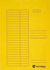 Tablice z klapkami, żółte, kartonowe, A4, VICTORIA [5 szt.]