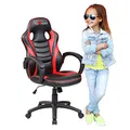 Gamingowy dziecięcy fotel Red Fighter C6, czarno-czerwona, + zestaw 3 w 1 CM310 PROMO