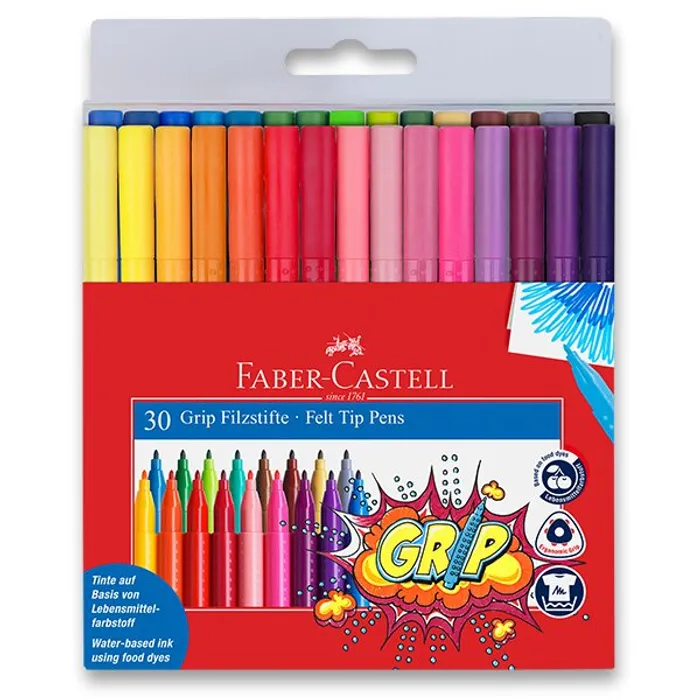 Główne zdjęcie produktu Dětské fixy Faber-Castell 155335 Grip 30 barev