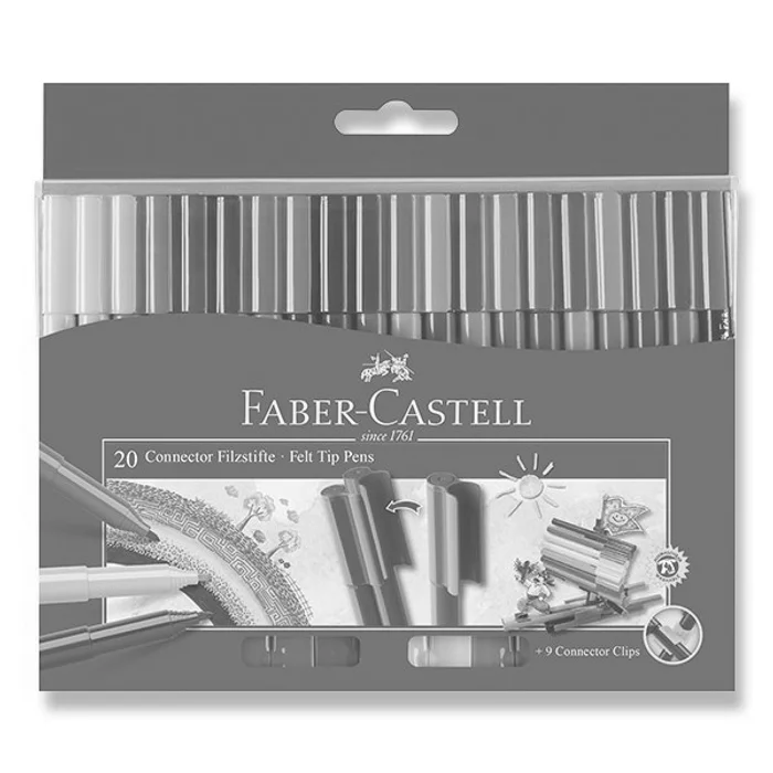 Główne zdjęcie produktu Dětské fixy Faber-Castell 155520 Connector 20 barev